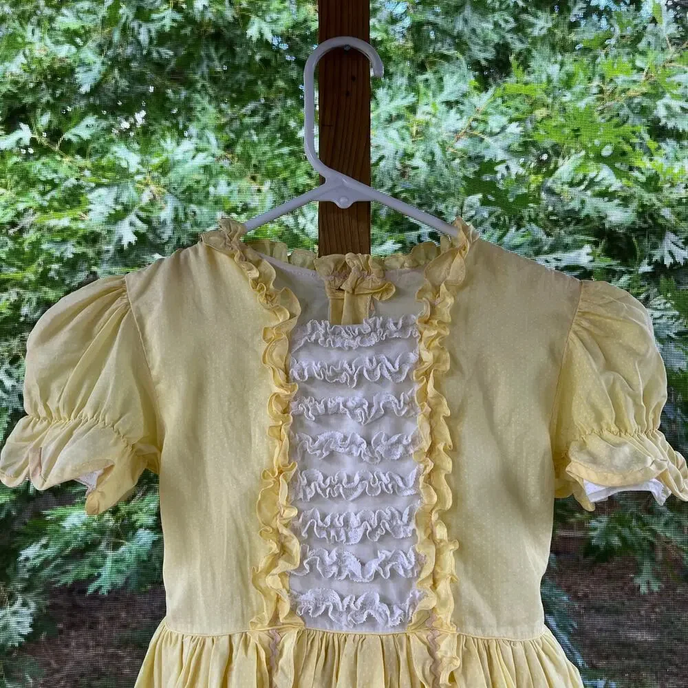 Martha's Miniatures Vintage Girl's Yellow Dress Size 4